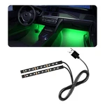Povtii Car Led Strip Light, 24 Rgb Auto Under Dash Interior Usb, Green. Fixed Price $10.10.