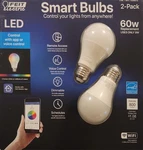 Feit Electric Led Smart Bulbs 60W 2 Pack. Fixed Price $28.99.