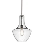 Kichler 42141CS Bronze Everly 11"W Pendant With Seedy Glass Shade. Fixed Price $209.99.