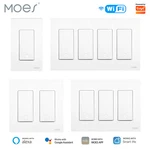 Moes 1/2/3/4GANG Wifi Smart Wall Light Switch Way With Alexa Google App Remote. Fixed Price $44.09.