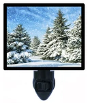 Winter Decorative Photo Night Light, Fir Trees Snow, Evergreens. Fixed Price $26.99.