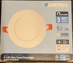 Parmida Technologies 4" Slim Panel Downlight PLED-PDN9W3K 3000K Dimmable. Fixed Price $30.00.