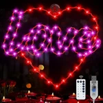 Valentine's Day Heart Window Lights 15.7IN Red Pink Usb Plug Silhouette Decor!. Fixed Price $18.99.