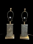 Set Of Two, Fangio Lighting Stone & Metal Table Lamps.. Fixed Price $60.00.