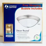 Lithonia Lighting 11983 Decorative Round Polished Brushed Nickel Finish Silver. Fixed Price $18.99.