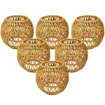6-PACK Boho Rattan Shades Lantern Handwoven Natural Wicker Lamps.... Fixed Price $69.59.
