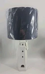 Grandview Gallery Lighthouse Table Lamp White W/ Navy Shade Nautical 28.5"X 6". Fixed Price $129.99.