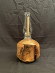 Hurricane Lamp Candle Large Driftwood Base 15.5" Tall Signed Dan Morris Vintage. Fixed Price $59.95.