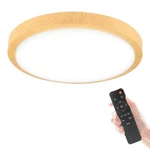 Modern Dimmable Wood Flush Mount Ceiling Light, 3500K-6500K 3CCT Round Close .... Fixed Price $41.75.