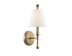 Crystorama RIV-382-AG Riverdale 15" Tall Wall Sconce With Silk Shade. Fixed Price $139.95.