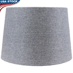 Grey Tweed Drum Shade Hardback Fabric Uno Fitter Clean Lines Home Decor New. Fixed Price $40.49.