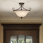 Golden Lighting 8606-SF Homestead 3 19"W Semi-flush Ceiling Bronze. Fixed Price $149.95.