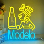 16"X12" Aztec Mexican Cerveza Modelo Led Neon Sign With Dimmer Usb Powered Light. Fixed Price $49.99.
