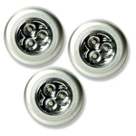 Round Stick 'n' Click Peel And Led Lights Set Of 3 Silver -mo. Fixed Price $9.99.