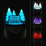 National Park Bench With Pine Trees And Grass Led Night Light Sign Lamp. Fixed Price $19.99.