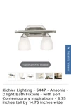 Kichler Lighting - Two Bath Ansonia 2 Fixture With Soft. Fixed Price $85.00.