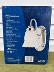Westinghouse Wall Light Fixture Sconce, Chrome & Frosted Glass 66521. Fixed Price $18.00.