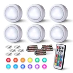 6PACK Led Puck Light Tap Push Wireless Touch 12 Rgb Colors 80 Lumens. Fixed Price $20.99.