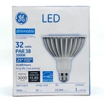 Ge 88801 Led PAR38, 3000K, 25 Degree Narrow Flood Lamp, Lumens, 32 Watts,. Fixed Price $13.49.