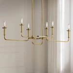 Kichler Alden 38 1/2" Wide Brass 6-LIGHT Linear Candelabra Chandelier. Fixed Price $754.99.