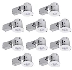Globe Electric 4 In. White Dimmable New Construction+remodel (10-PACK) No Bulbs. Fixed Price $82.99.
