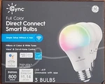 Ge Cync Full Color A19 Smart Led Bulb 60W Equivalent Direct Connect 3-PACK New. Fixed Price $26.99.