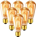 Anwio Vintage Edison Light Bulb ST21 Led 6 Count (pack Of 1), 7W-AMBER Glow. Fixed Price $33.11.