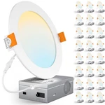 Charkee 24 Pack 6 Inch 5CCT Ultra-thin Led Recessed Ceiling Light With Juncti.... Fixed Price $130.46.