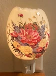 Beautiful Floral Wall Plug-in Shade Porcelain Home Decor. Fixed Price $32.95.