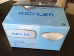 New! Kichler Cortez Bowl Light Fixture Kit Aged White Finish Wht Marble 380007AW. Fixed Price $99.99.