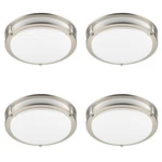 Ceiling Light 4000K Flush Mount Fixture Dimmable Double Ring 10"/12"/14". Fixed Price $49.99.
