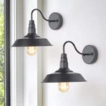 Lnc Rustic Farmhouse 1-LIGHT Black Wall Sconce With Classic Barn Shade (2-PACK). Fixed Price $36.99.