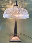 Waterford Signed Beaumont Cut Crystal Shade Tiffany Style Lite Table Lamp 22''. Fixed Price $899.99.