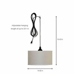 Hampton Bay Carroll 1-LIGHT Oil-rubbed Bronze Swag Pendant 14" Fabric Drum Shade. Fixed Price $12.99.