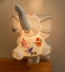 Floral Lucky Elephant Wall Plug-in Night Light Shade Porcelain Home. Fixed Price $32.95.