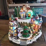 Natures Mark Resin Animated Lights & Music Christmas Villiage Decoration Works. Fixed Price $48.86.