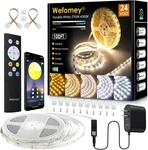 White Led Strip Lights, 100FT Dimmable Bright 24V 2700K-6500K Tunable. Fixed Price $42.99.