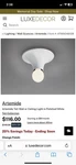 3 Artemide Teti Light Fixtures, Ceiling Wall Hardwire, Color White, Nib. Fixed Price $250.00.