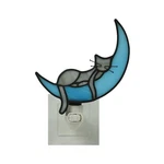Cat Moon Stained Glass Lights Plug Into Wall Decorative,night .... Fixed Price $46.79.