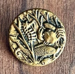 Antique Picture Button Seahorse Crab Fish Life 1800'S Tight Top 11/16". Fixed Price $25.00.