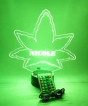 Marijuana Pot Cannabis Weed Plant 420 Leaf Night Light Up Lamp Led Personalized. Fixed Price $34.99.