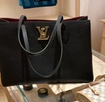 Louis Vuitton Lockme Shopper Black M57345 Brand New Red Suede Interior Bag. Fixed Price $2990.95.