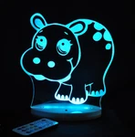 Hippopotamus Personalised Name 3D Led Night Light Colour Changing Kids Room Lamp. Fixed Price $30.47.