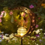 Solar Garden Led Lights Outdoor Metal Decorative Stake Crackle Glass Globe. Fixed Price $19.98.