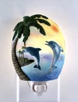 Two Dolphin Swimming, Sunshine Over Head The Paradise Night Light. Fixed Price $28.95.