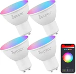 GU10 Smart 4 Pack, Rgbcw Color Changing Alexa Led Light Bulbs 5W - Wifi Tra. Fixed Price $52.99.