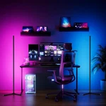 Rgb Corner Floor Lamp, 65" Color Changing Modern With App 2 Pcs. Fixed Price $98.19.