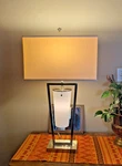 Lite Source Effie Modern Table Lamp With Night Light Polished Steel W/ Shade. Fixed Price $80.00.