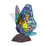 Tiffany Style Butterfly Accent Table Lamp Night Light 10" Tall Stained Glass. Fixed Price $75.17.