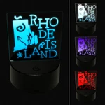 Rhode Island State With Text Swirls 3D Illusion Led Night Light Sign Lamp. Fixed Price $19.99.